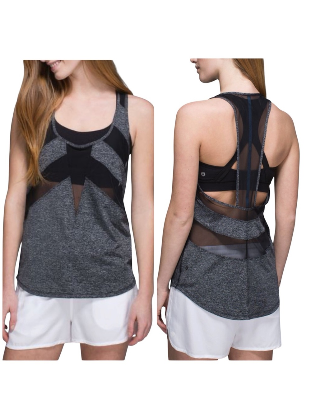Lululemon If You’re Lucky Tank Heathered Black Size 4